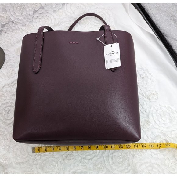 COACH BRAND NEW AVENUE TOTE RASPBERRY/METALLIC RASPBERRY/LIGHT GOLD $350 - Picture 5 of 11